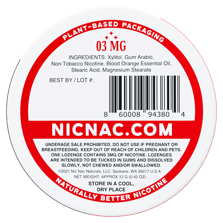 Lozenges Nic Nac Naranja Roja 3MG-6MG Nicotina Nic Nac Naturals