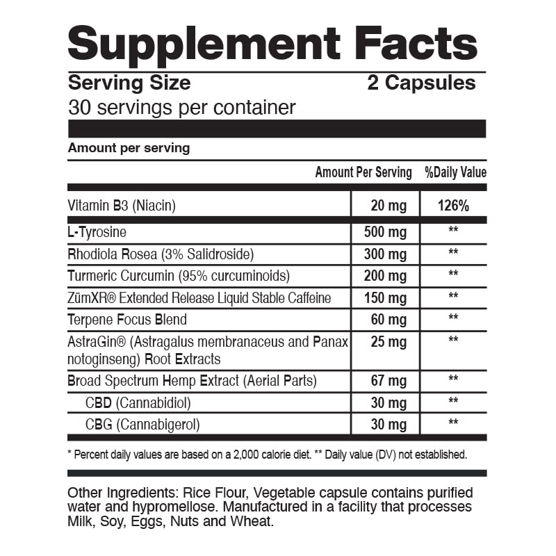 Morning CBD + CBG Capsules 1,800MG Broad Spectrum