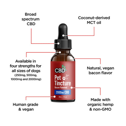 Óleo de CBD para Cães | Sabor Bacon 250MG-2.000MG