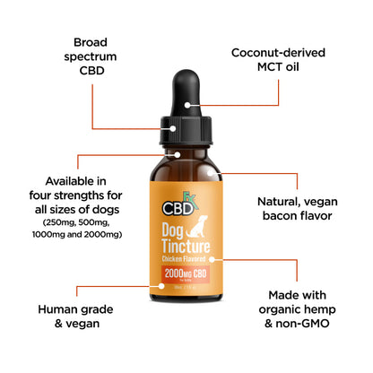 Óleo de CBD para Cães | Sabor Frango 250MG-2.000MG