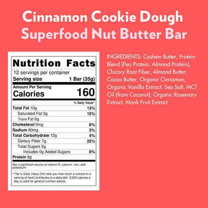 Barra de Superfoods Cinnamon Cookie Dough