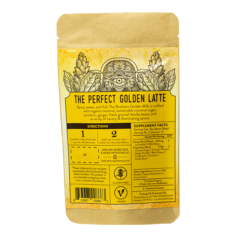Latte de Cúrcuma con CBD | Leche Dorada 180-540MG