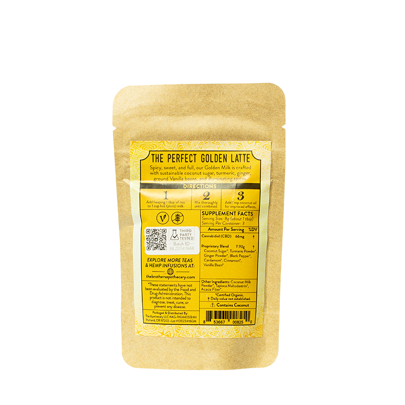 Latte de Cúrcuma con CBD | Leche Dorada 180-540MG