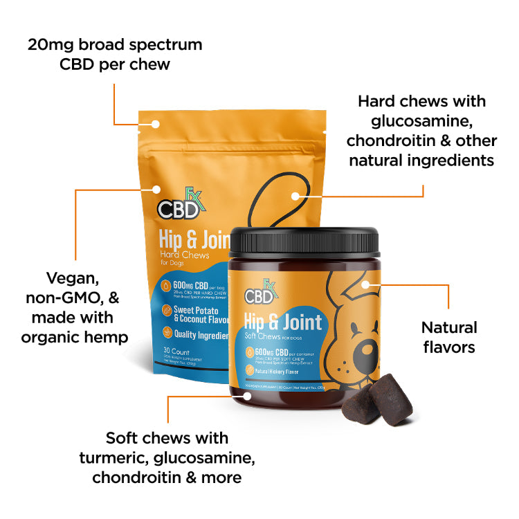 Biscoitos de CBD para quadril e articulações de cães 600mg