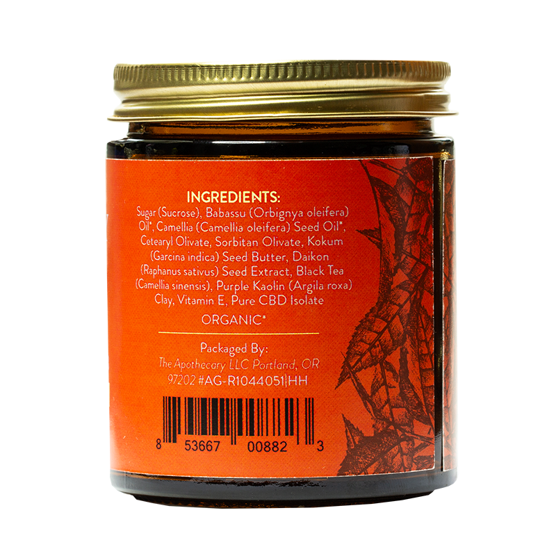 Exfoliante Energizante de Azúcar + CBD + Earl Grey |  1,000MG