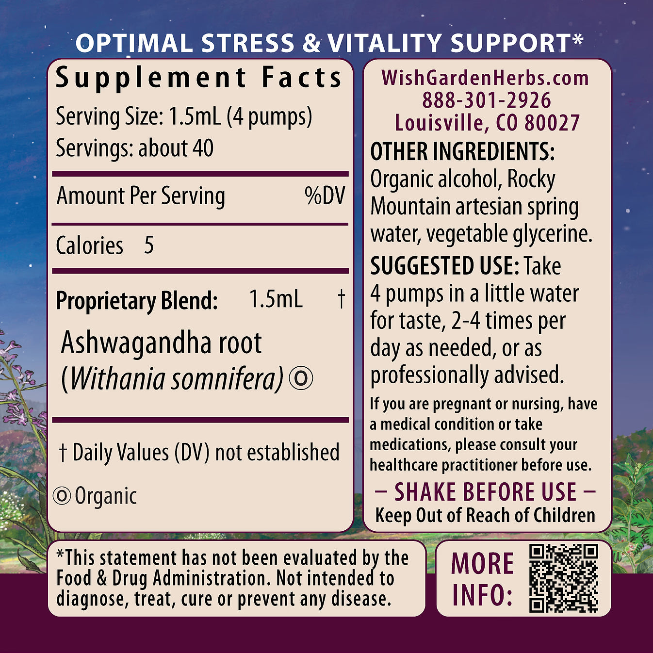 Tintura Herbal Ashwagandha 2 oz