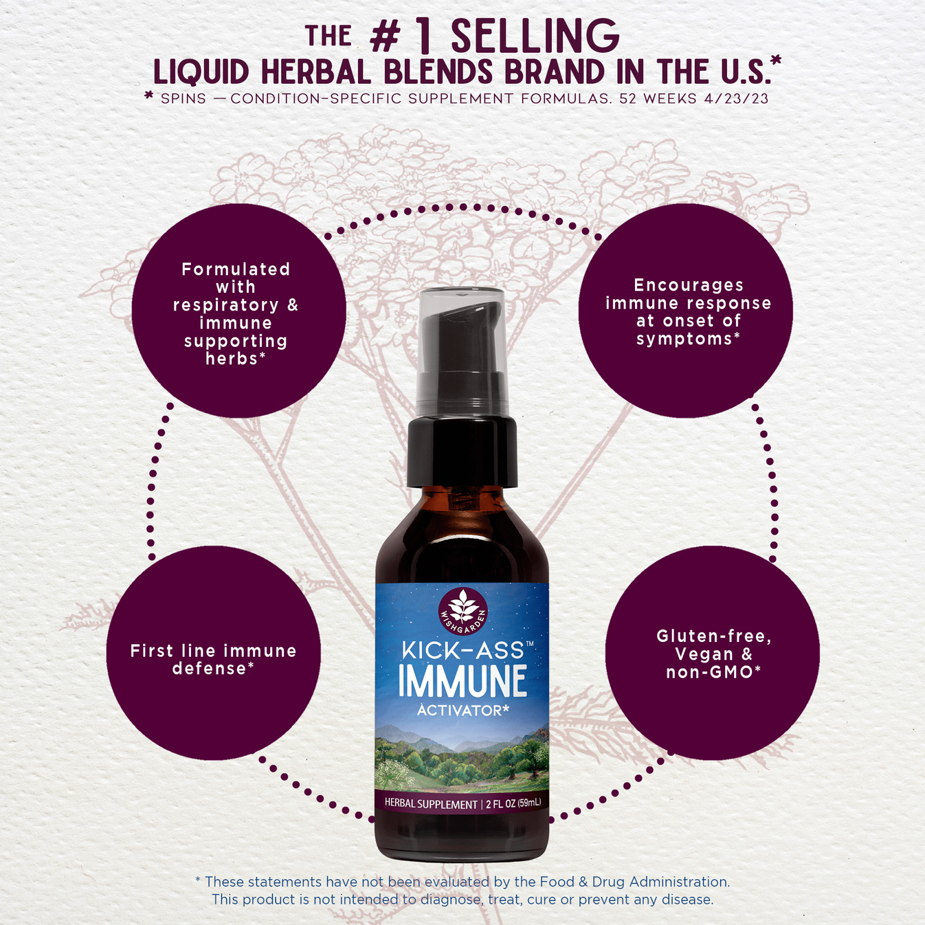 Tintura Herbal Kick-Ass Immune, Activator 1-2 oz