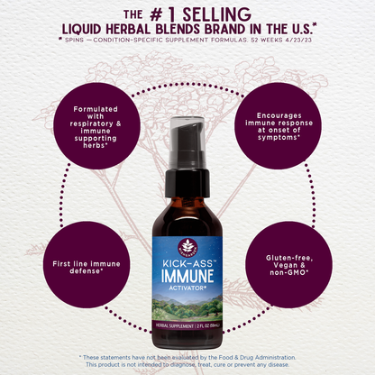 Tintura Herbal Kick-Ass Immune, Activator 1-2 oz