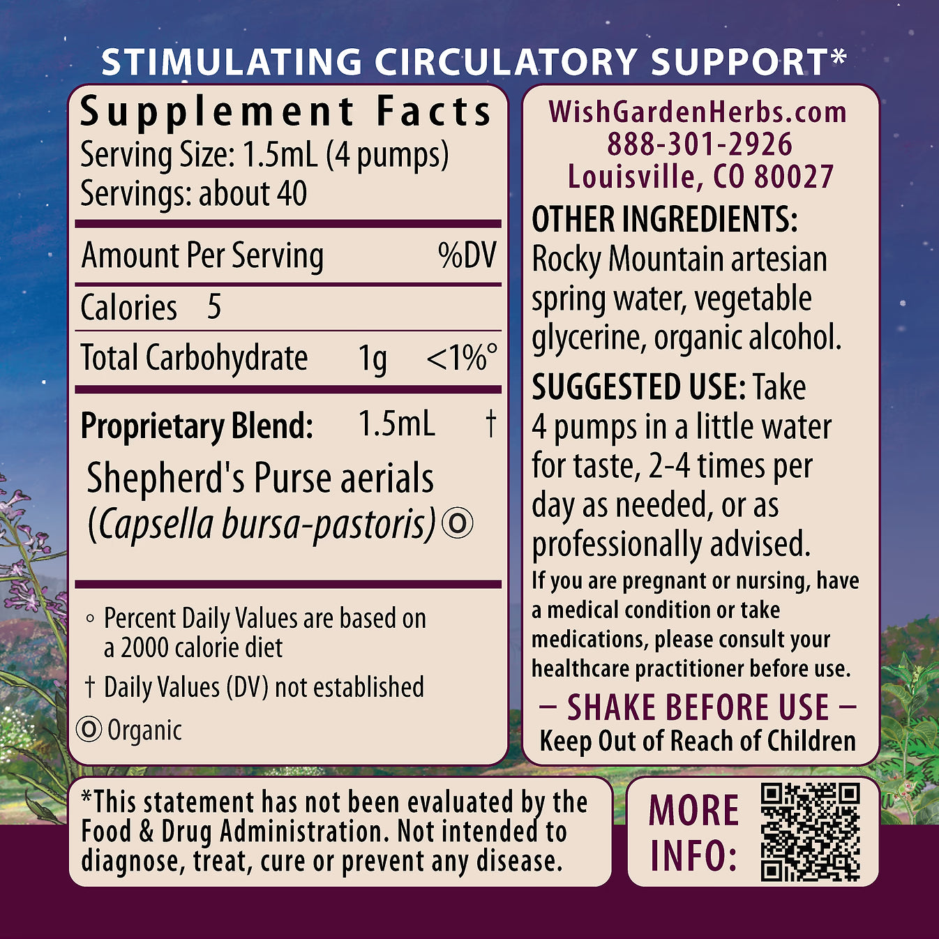 Tintura Herbal Sheperd's Purse 2 oz