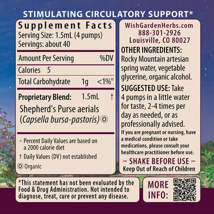 Tintura Herbal Sheperd's Purse 2 oz