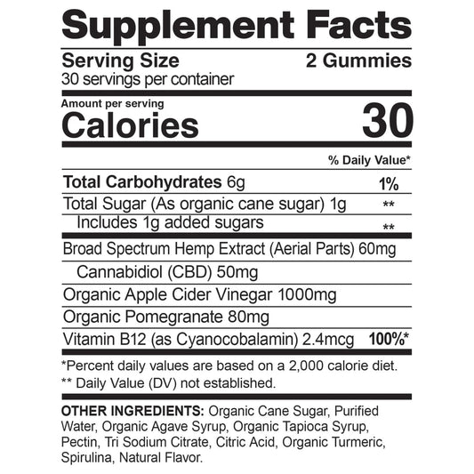 Gomitas de CBD + Vinagre de Sidra de Manzana 1,500MG