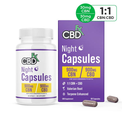 Cápsulas Night CBD + CBN 1,800MG Broad Spectrum
