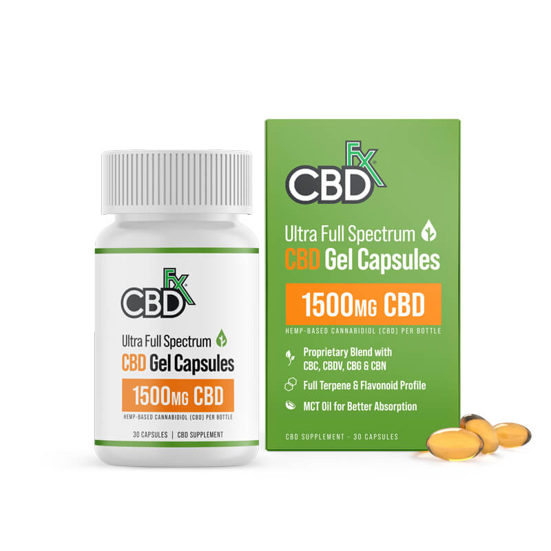 Cápsulas de CBD 1,500MG Ultra Full Spectrum