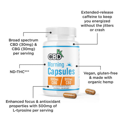 Morning CBD + CBG Capsules 1,800MG Broad Spectrum