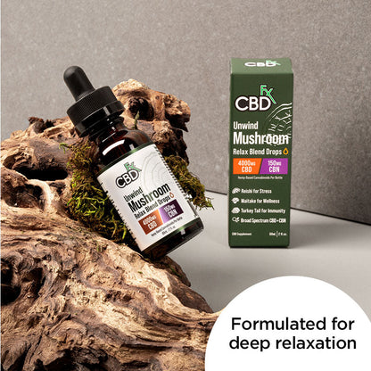 Relax CBD + CBN + Broad Spectrum Mushroom Tincture (1,000-2,000 mg)