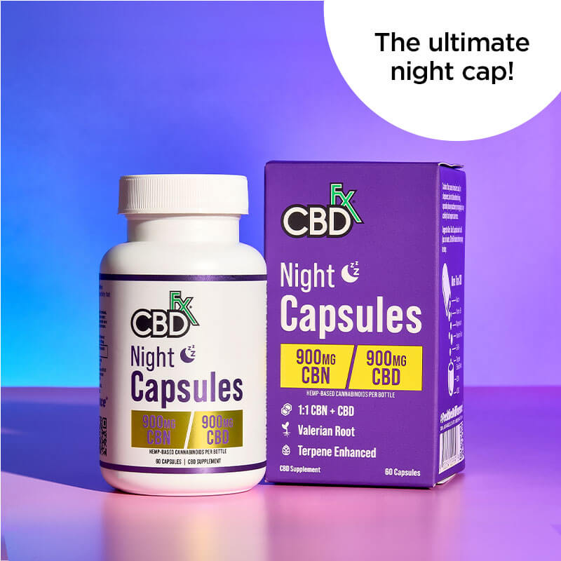 Cápsulas Night CBD + CBN 1,800MG Broad Spectrum