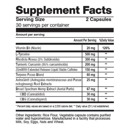 Morning CBD + CBG Capsules 1,800MG Broad Spectrum