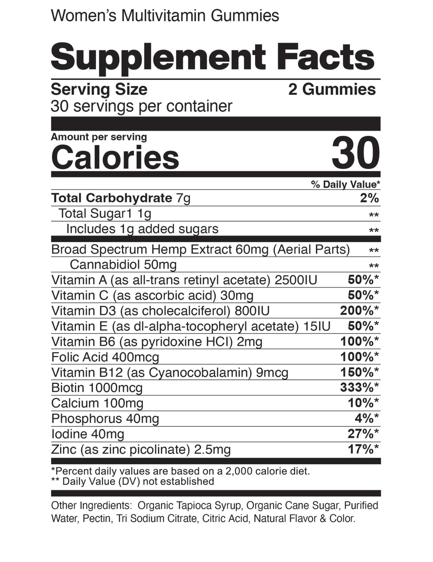 Gomitas de CBD + Multivitaminas Hombres/Mujeres 1,500MG